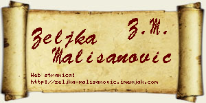 Željka Mališanović vizit kartica